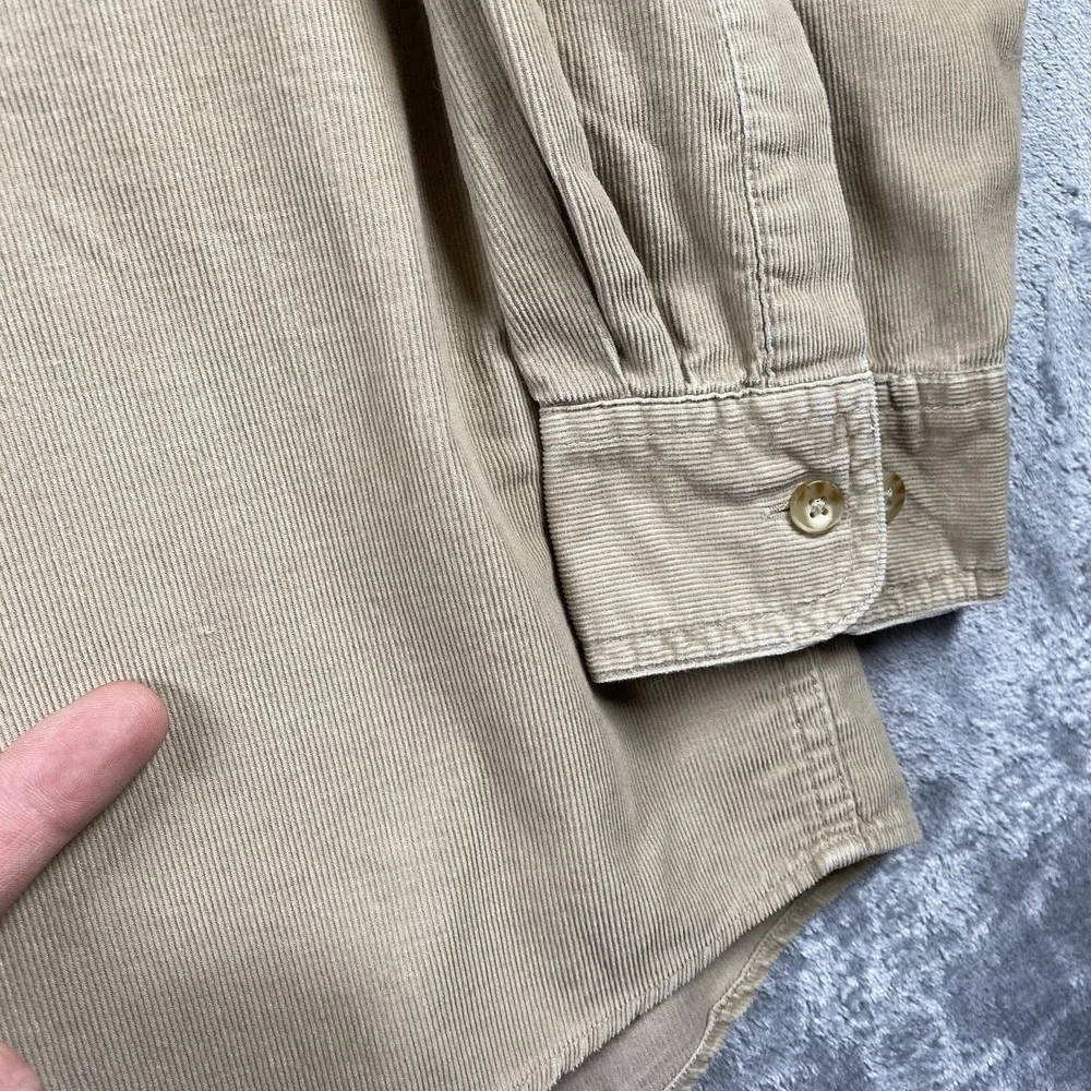 LL Bean Shirt Mens Size XXL Tall‎ Beige Long Sleeve Corduroy Button Down 0YQ71 - Picture 3 of 13
